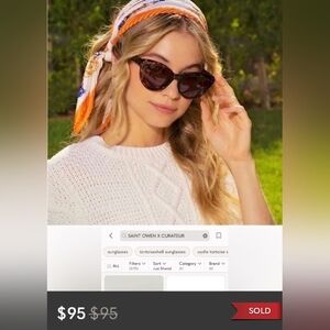 Wilde Tortoise Shell Sunglasses New faux leather case $199